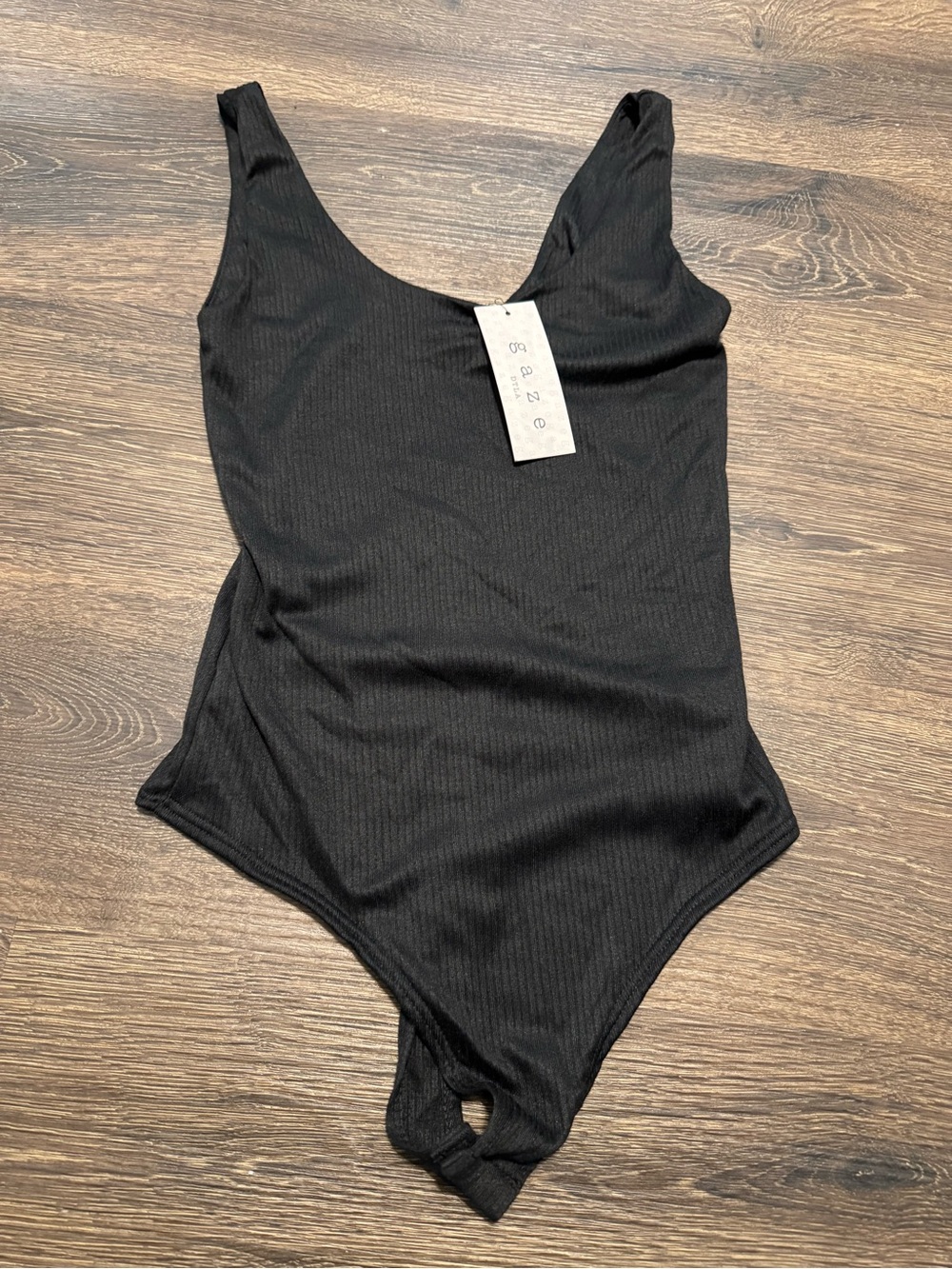 gaze Black Ribbed Kids One-Piece